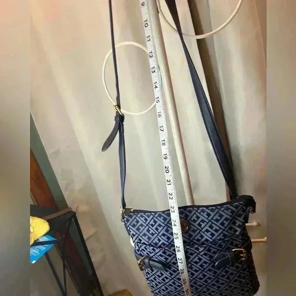 Tommy Hilfiger Canvas and Leather Crossbody Bag Navy - Picture 3 of 13